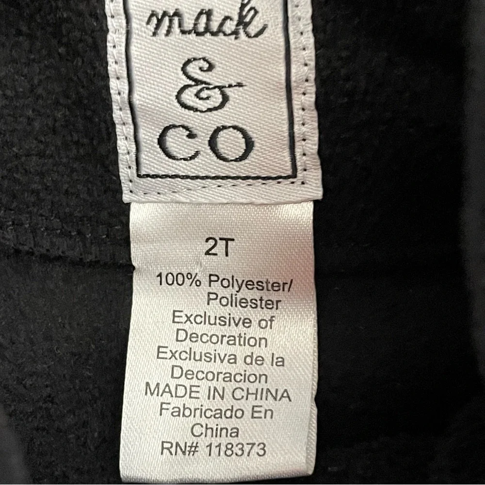 Mack & Co. Girls Luxury Black Fleece Coat with White Applique Flowers …